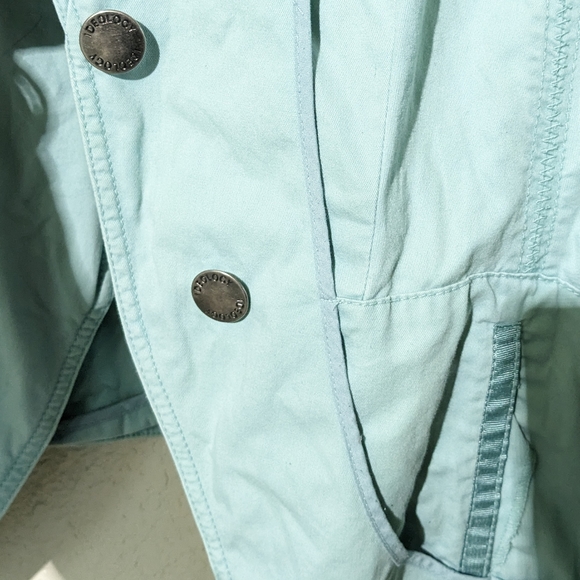 True Vintage moto style blazer jacket in soft seafoam blue - Picture 9 of 11